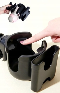 Держатель на тележке для бутылки-чашки, черный. Универсальная бутылочка для телефона 2-в-1.