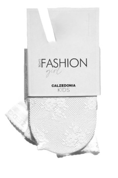 CALZEDONIA KIDS GIRL rajstopy białe bianco żakardowe wzorzyste 5-8l