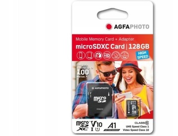 Karta AGFA MicroSDXC Micro SDXC 128GB 100MB/s V10 U1 MicroSD + ADAPTER