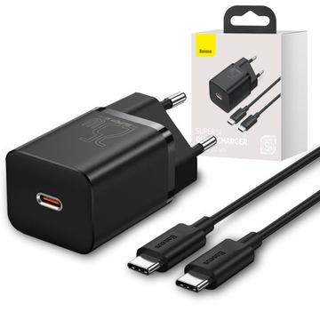 BASEUS SZYBKA ŁADOWARKA SIECIOWA USB-C UNIWERSALNA MOCNA 25W 3A Kabel USB-C