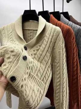 Light luxury fashion jacquard knitted cardigan for