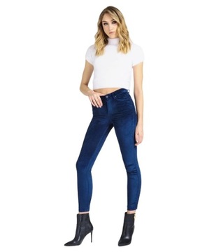 Spodnie Guess damskie jeansy skinny welurowe W27