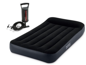 НАДУВНОЙ ВЕЛЮРОВЫЙ МАТРАС + НАСОС INTEX 1-ЧЕЛОВЕК.