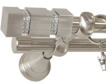 KARNISZ CRYSTAL 120 cm PODWÓJNY 1,2 karnisze fi 19