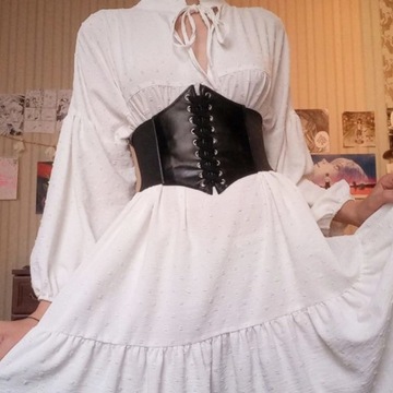 ПОЯС, широкий пояс, черный РЕЗИНОВЫЙ КОРСЕТ НА ШНУРОВКЕ