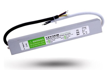 ZASILACZ WODOODPORNY 12V 36W 3A IP67 DO TAŚM LED