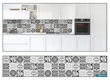 Моющиеся фотообои для кухни ЛАМИНАТ 400х60 разные