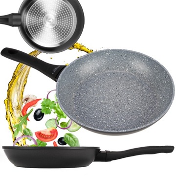 PATELNIA GRANITOWA POWŁOKA GREBLON NON-STICK 24CM