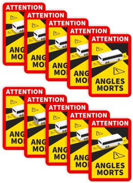 Naklejki ANGLES MORTS martwe pola BUS lamin 10 szt