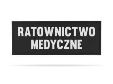 NASZYWKA CZARNA RAMKA RATOWNICTWO MEDYCZNE ODBLASK