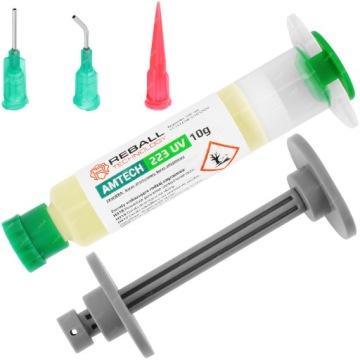 FLUX SMD BGA PASTE AMTECH RMA 223 UV 10g KIT WITH GLOBES AND PLUGS