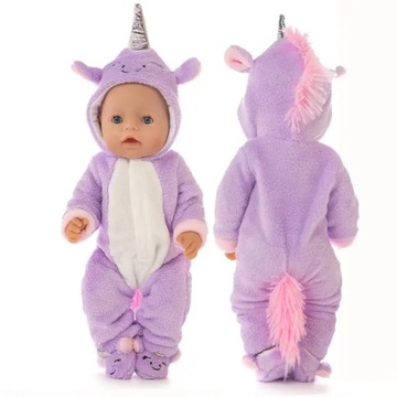 Śliczne Unicorn strój dla 17 Cal laleczka bobas 43cm noworodki laleczka