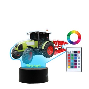 Lampka Nocna z Nadrukiem LED Traktor Pług Prezent