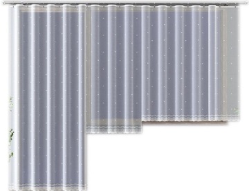 Firana wzór 628d124 rozm. 200x280cm (z obszyciem)