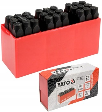 YATO ZNACZNIKI LITEROWE 8mm STAL WĘGLOWA 27 SZT