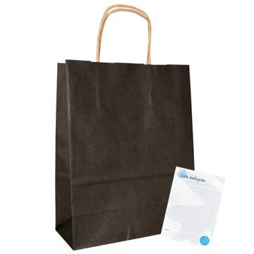 TORBY papierowe 18x8x22cm Torebki A5 CZARNE torba papierowa na zakupy 100x