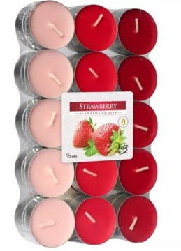 ŚWIECZKI ZAPACHOWE PODGRZEWACZE ŚWIECA TEALIGHT 30 SZT ŚWIECE TRUSKAWKA