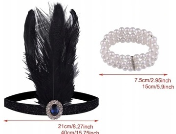 ЖЕНСКИЕ АКСЕССУАРЫ ПЛАТЬЕ С ВЕЕРОМ В СТИЛЕ ГЭТСБИ ЖЕМЧУГ ЛЕТНЕЕ 20 6 шт.