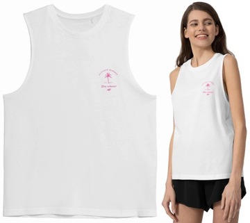 4F BEZRĘKAWNIK DAMSKI SPORTOWY TSHIRT BAWEŁNIANY