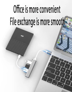 АЛЮМИНИЕВЫЙ КОНЦЕНТРАТОР USB 3.1 - USB-C - 4 ПОРТА USB - ДЛЯ НОУТБУКА И СМАРТФОНА - OTG