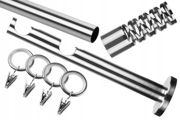 KARNISZ PODWÓJNY 220 CM 19+19 MM METALOWY NOWOCZESNY DUŻY WYBÓR ZAKOŃCZEŃ