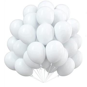 BALONY BIAŁE MATOWE URODZINY WESELE ŚLUB BIAŁY BALON 13 cm ZESTAW 50 szt