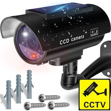 ATRAPA KAMERY CCTV KAMERA MIGAJĄCA DIODA LED SOLARNA
