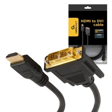 KABEL HDMI - DVI PRZEWÓD PRZEJŚCIÓWKA DWUKIERUNKOWY WIDEO HDMI DVI 3M