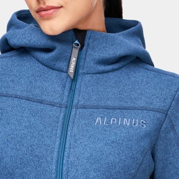 Bluza polarowa damska Alpinus Stroppia niebieska z kapturem Polartec S