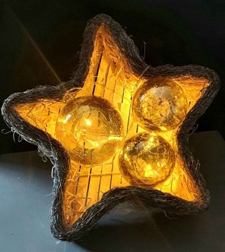 3 kule led lampki szklane zestaw pobite szkło