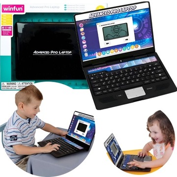 LAPTOP DLA DZIECI KOMPUTEREK EDUKACYJNY DWUJĘZYCZNY POL-ANG NAUKA+ 4lata
