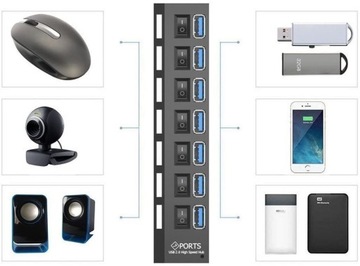 USB-концентратор, разветвитель на 7 портов