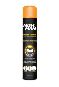 Nishman Spray do maszynek Shaver Cleaner 400ml 5w1 dezynfekcja konserwacja