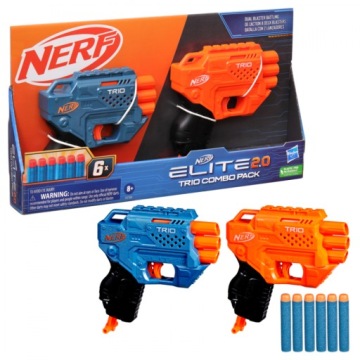 Pistolety NERF F6786 N-STRIKE ELITE 2.0 Trio Combo Pack + 6 STRZAŁEK