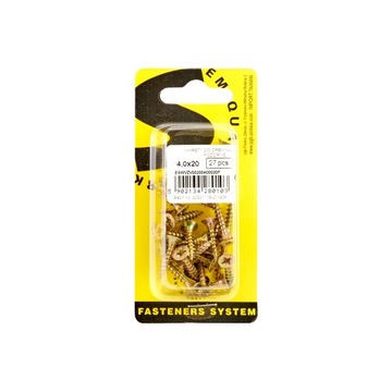 27 SZT WKRĘTY DO DREWNA WKRĘT OCYNK ŻÓŁTY 4x20 MM