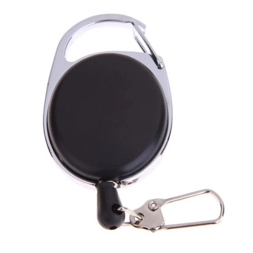 Linka do Kluczy Jojo Zwijana Smycz Brelok Retraktor czarny ABC-HOME