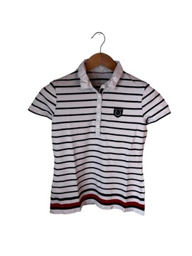 Bluzka damska polo Tommy Hilfiger logo paski M