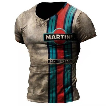 T-SHIRT MĘSKI NADRUK 3D MARTINI STYL VINTAGE - L