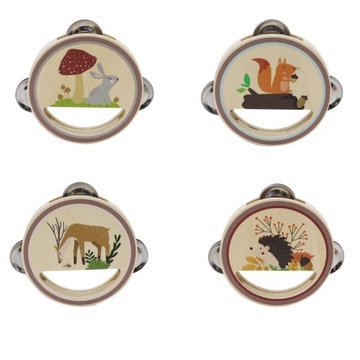 TAMBURYN DREWNIANY BĘBENEK Z DZWONECZKAMI