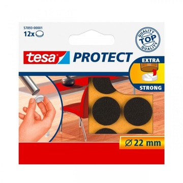 Podkładki filcowe pod krzesła stół 57893 Tesa 22mm 12szt