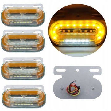 10x Lampy obrysówki diodowe 3LED 12V/24V
