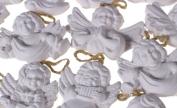 Гипсовые фигурки, ангелочки, мишки, ёлка, Дед Мороз 55