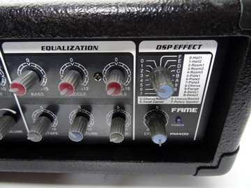 Гитарный усилитель Fame PM 400 dsp Effect, четырехканальный микшер, в рабочем состоянии
