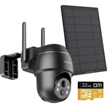 ВНЕШНЯЯ ВРАЩАЮЩАЯСЯ СОЛНЕЧНАЯ КАМЕРА WIFI 5MPx 32 ГБ