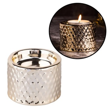 Świecznik porcelanowy złoty na tealight podgrzewacz Altom Design ozdoba