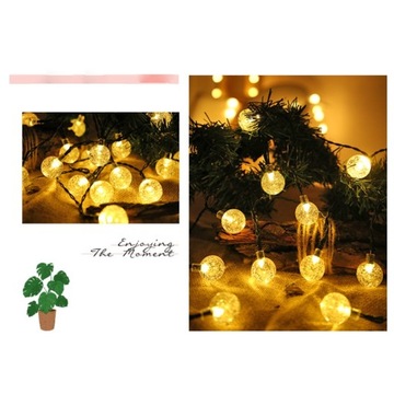 СОЛНЕЧНАЯ ЛАМПА САДОВАЯ ГИРЛЯНДИЯ СВЕТОВАЯ ЦЕПЬ 50 СВЕТОДИОДНЫХ ЛАМПОЧЕК 9,5М