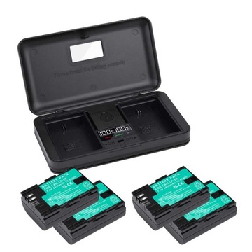 4 szt. LP-E6 LP-E6N bateria + podwójna ładowarka LCD do Canon EOS 6D 7D 5D 60D R5 R6