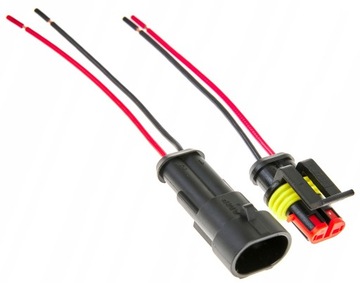 KOSTKA WTYK ZŁĄCZE HERMETYCZNE SUPERSEAL 2 PIN 1.5 Z KABLEM SAMOCHODOWE