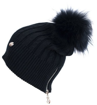 Szaleo elegancka CZAPKA angora POMPON cz15536-3