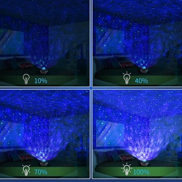 LED PROJEKTOR GWIAZD LAMPKA NOCNA LED GŁOŚNIK BLUETOOTH 3 W 1 CZARNY